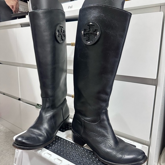 Tory Burch Shoes - Black Leather Knee-High Boots TORY BURCH